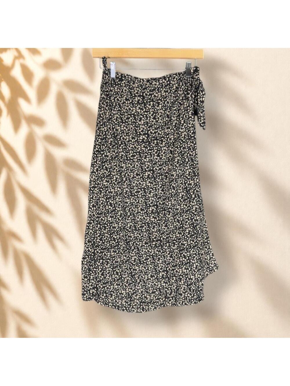 Urban Romantics Skirt Women M Medium Black Geometric Maxi Long Tasseled Tie Up